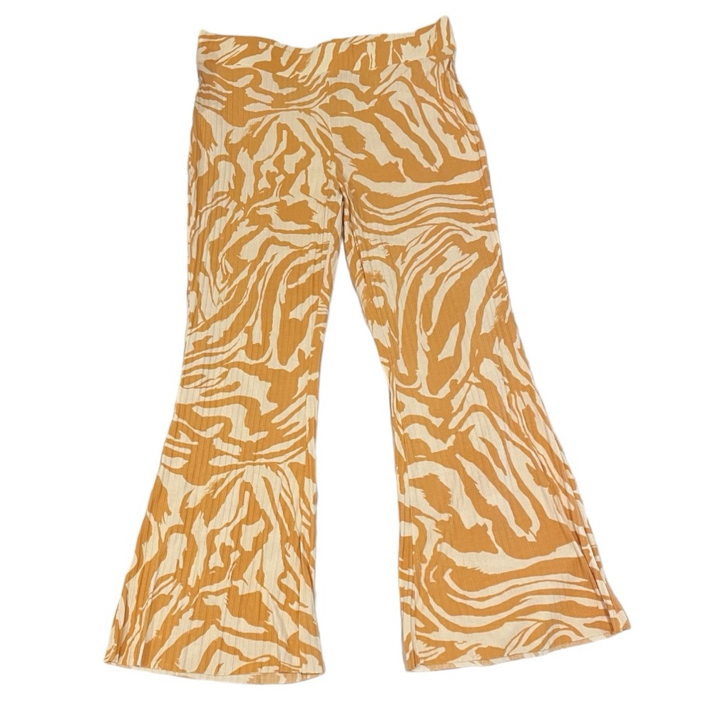 Stretchy Fashion Yellow and White Flair Bottom Pants